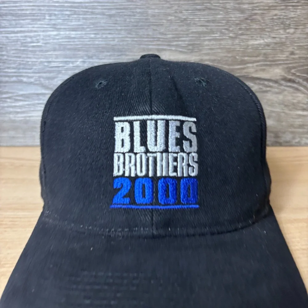 Vintage Blues Brothers Hat Cap Strap Back Black 2000 Tour One Size Adjustable